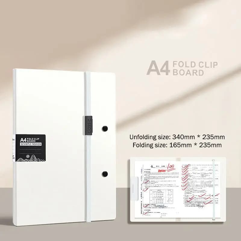 Foldable A4 Document Organizer with Metal Clip
