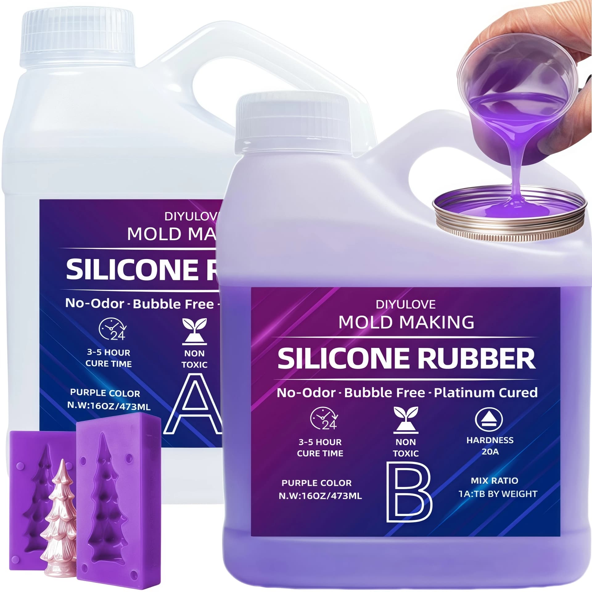 Silicone Mold Making Kit Silicone for Mold Making Highly Elastic Molding Silicone - Suitable for 3D Molds, Resin Molds