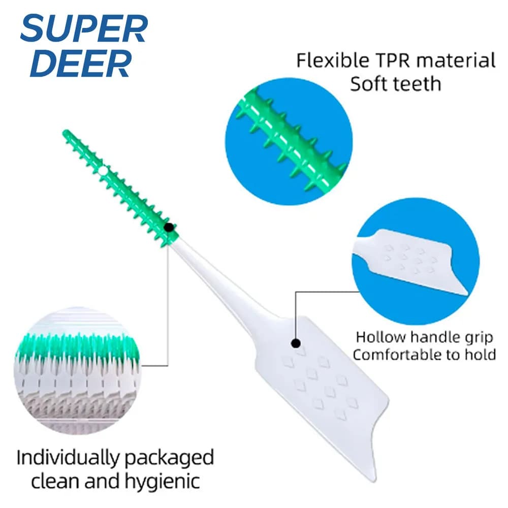 Interdental Floss Picks with Brushes
