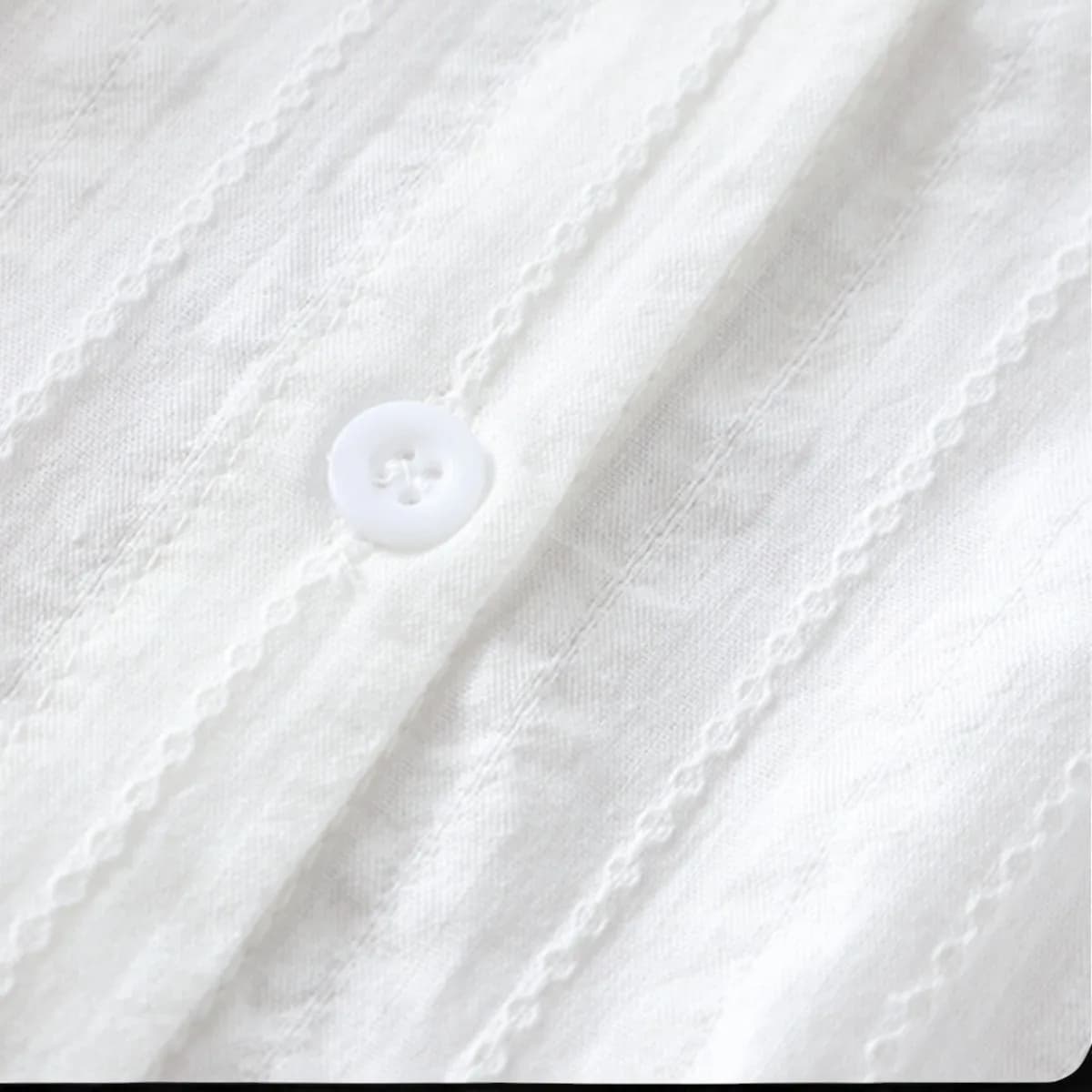 Girls White Cotton Lace Button-Up Blouse