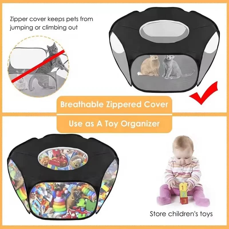 Portable Transparent Foldable Pet Playpen Tent