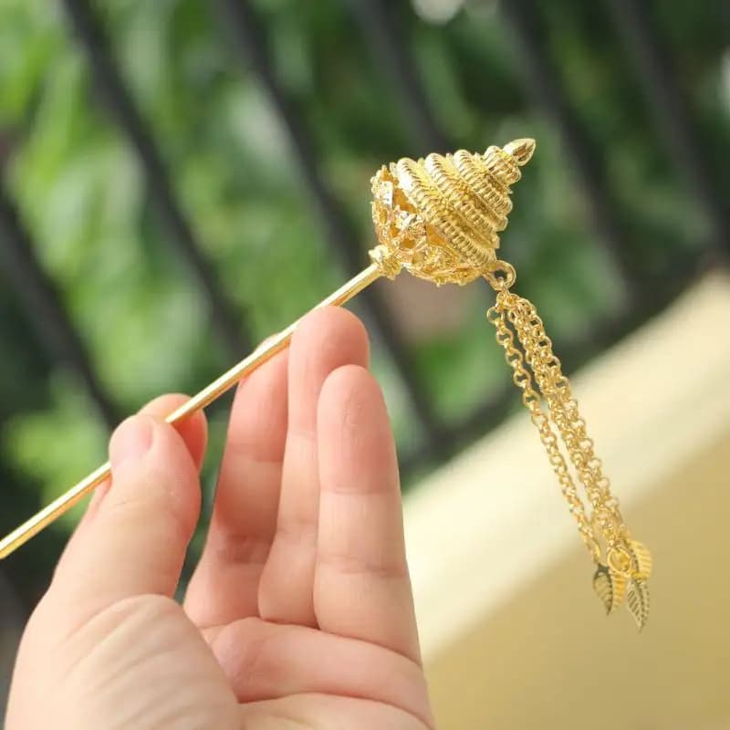 Ancient Style Metal Hair Stick Tassel Headwear