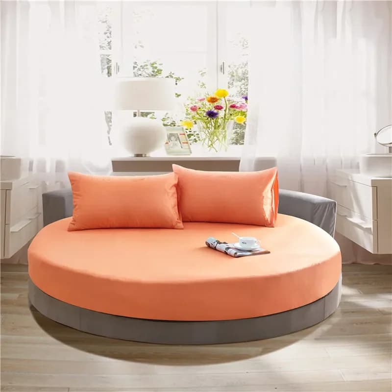 Round Cotton Fitted Sheet Set