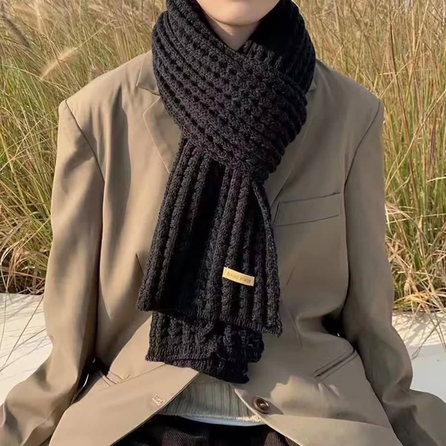 Thick Cable Knit Winter Scarf