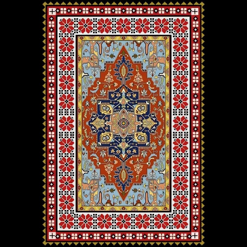 Living Room Bedroom Carpet Large Bohemian Area Rugs Iranian Style Machine Washable Persian Morocco Custom Rugs