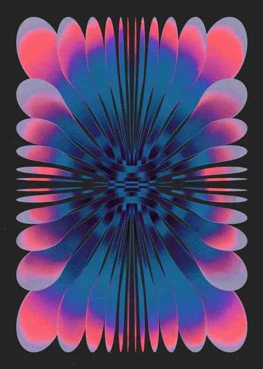 Abstract Futurism Wall Art Dark Colorful Character Geometry Canvas Print Trendy Retro Poster for Living Room Home Decor Gift