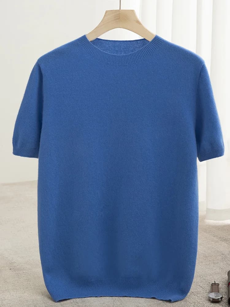 Men's Merino Wool Short Sleeve Sweater