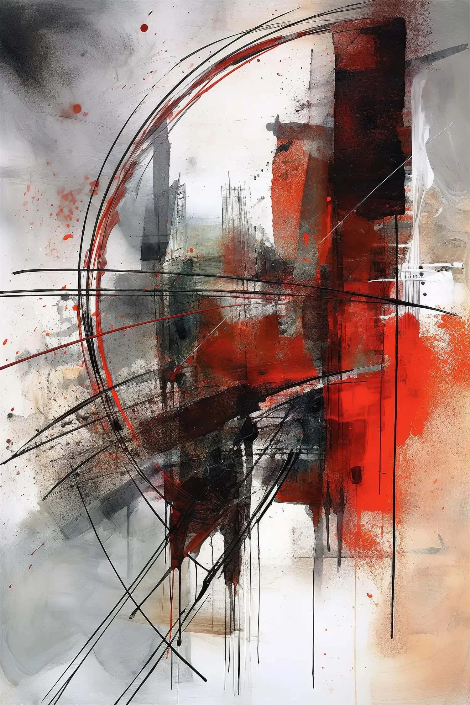 Abstract Matte Oil Painting Canvas Print