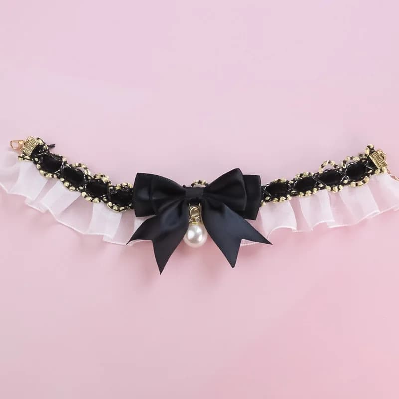 Dog Collar Cute Lace Bow Pet Dog Cat Collar Adjustable Cat Necklace Jewelry Sweet Neck Decorative Pet Accessories Pet Supplies