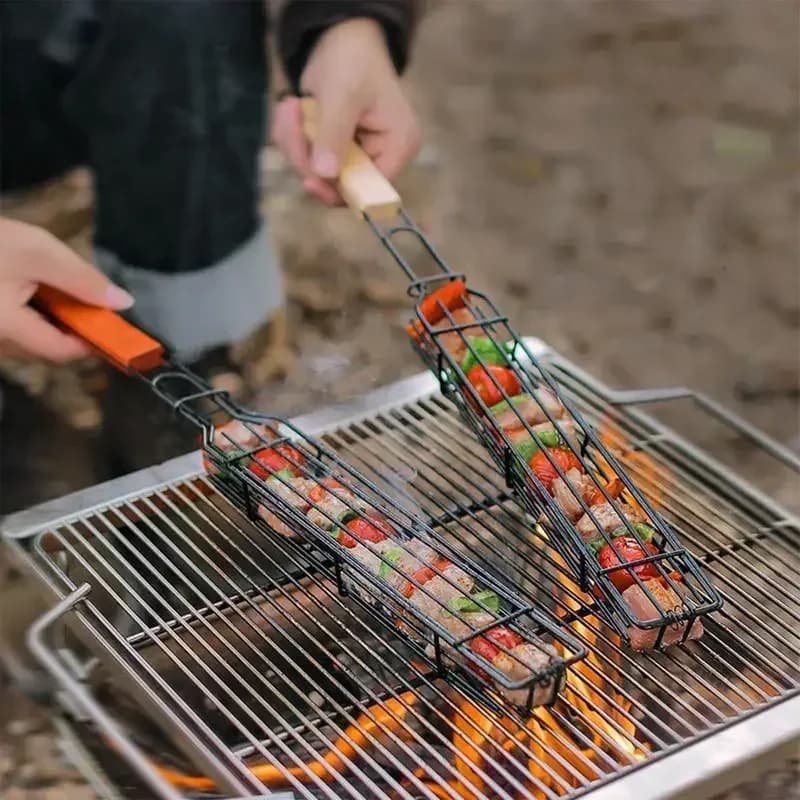 Portable Stainless Steel Nonstick BBQ Grill Basket