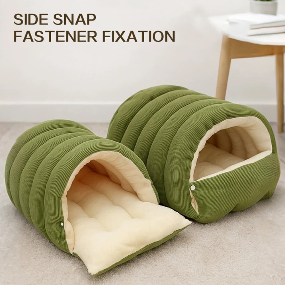 Removable Plush Pet Cave Bed