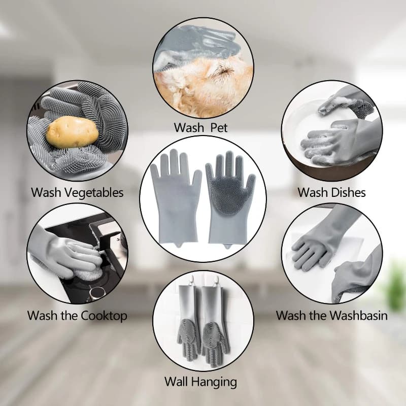 Silicone Pet Grooming Gloves