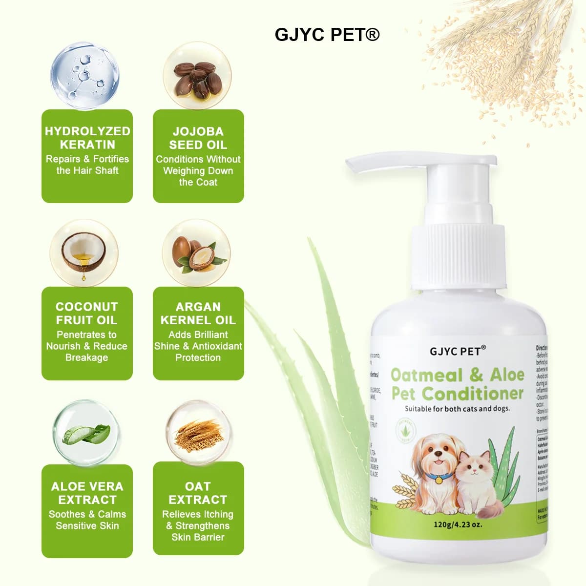 Pet Conditioner for Sensitive Skin with Oatmeal Aloe