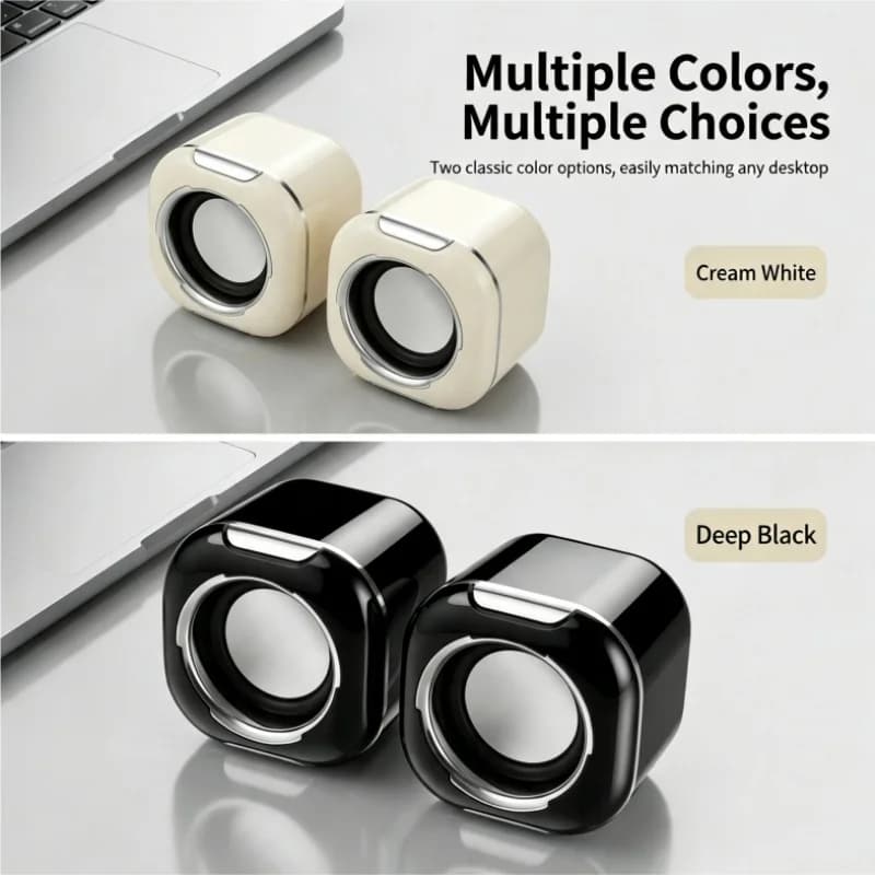 Mini Desktop Computer Speakers with Dual Bass
