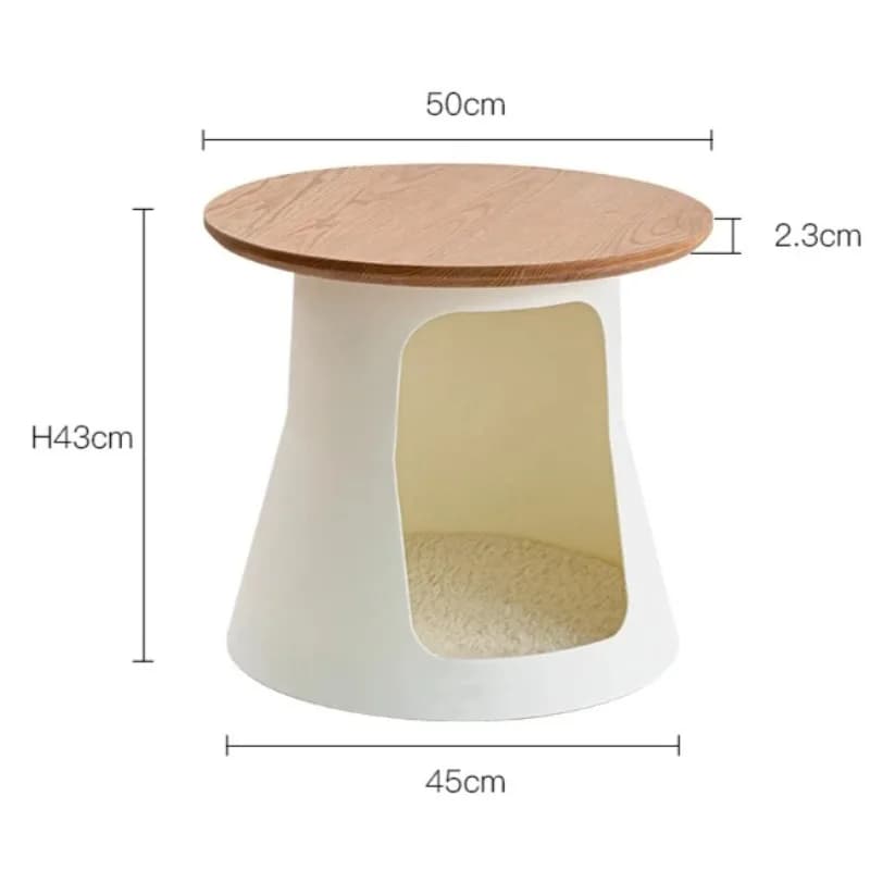 Solid Wood Minimalist Cat Bed Coffee Table