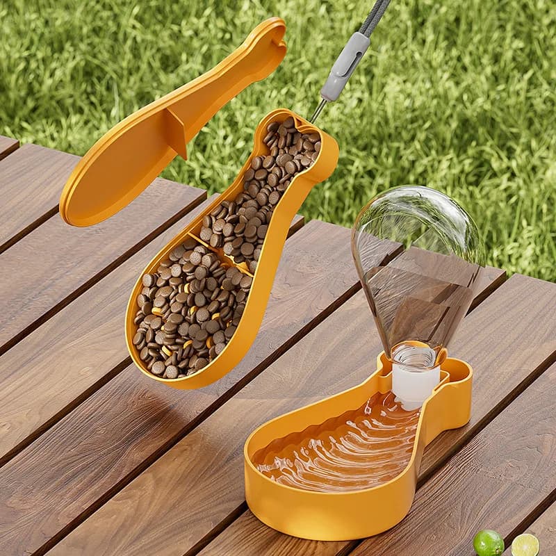Portable Dog Walking Feeder and Water Dispenser
