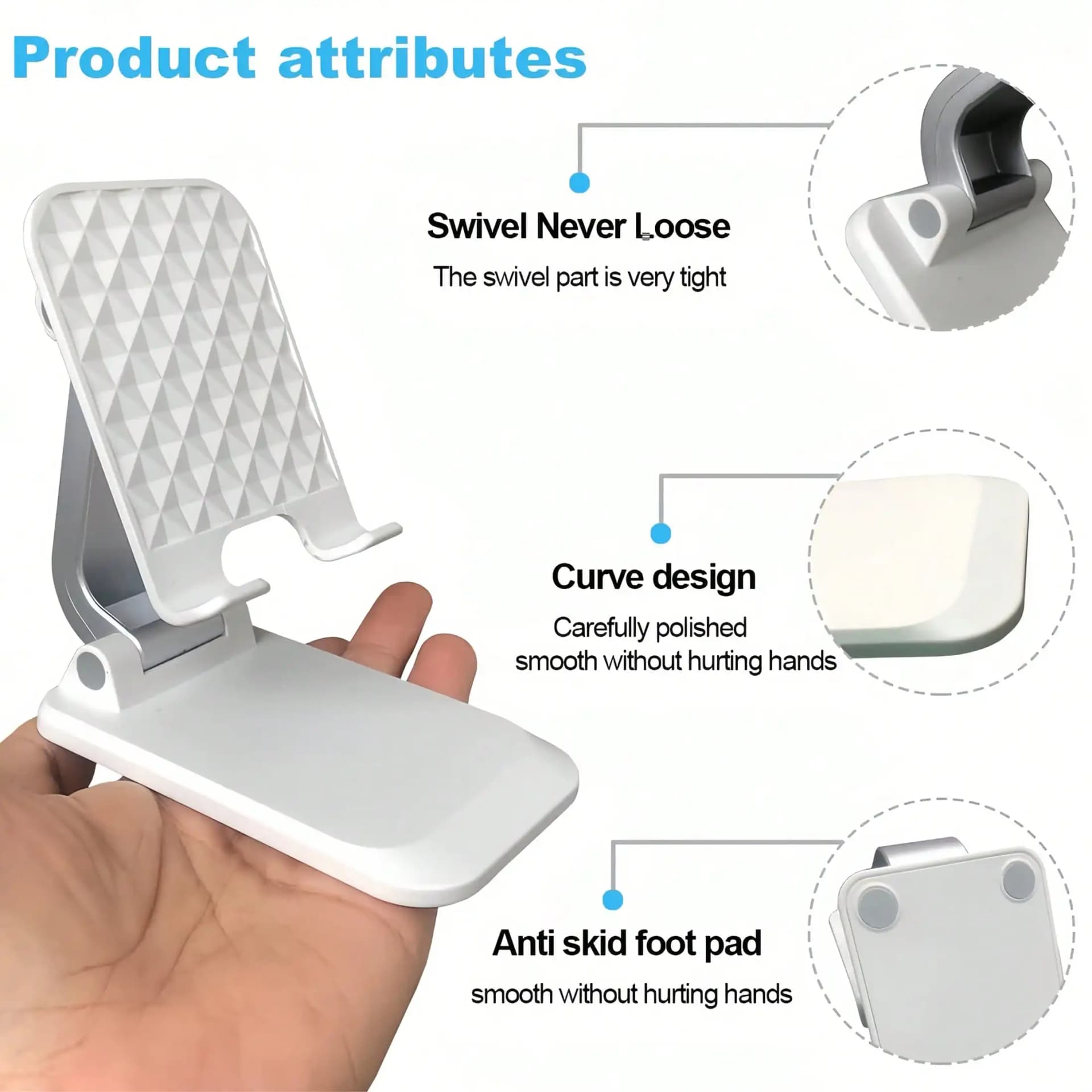 Foldable Desktop Phone Stand, Fully Adjustable Phone Stand, Portable Phone Stand, Desk Accessory Suitable For All Smartphones