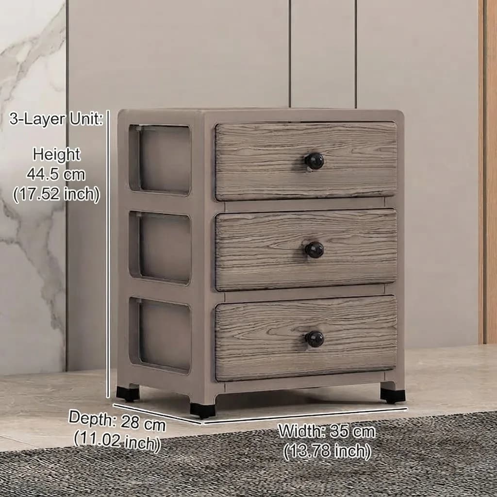 35cm Drawer-Style Nightstand Storage Cabinet