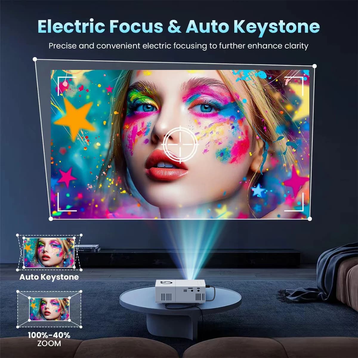Mini Projector Z1 Manual Focus Home Theater Projector with HDMI USB AV 3.5mm Audio Projector Projecteur Vidéo