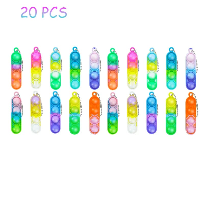 Mini Pop Fidget Toy Keychains Bulk Pack