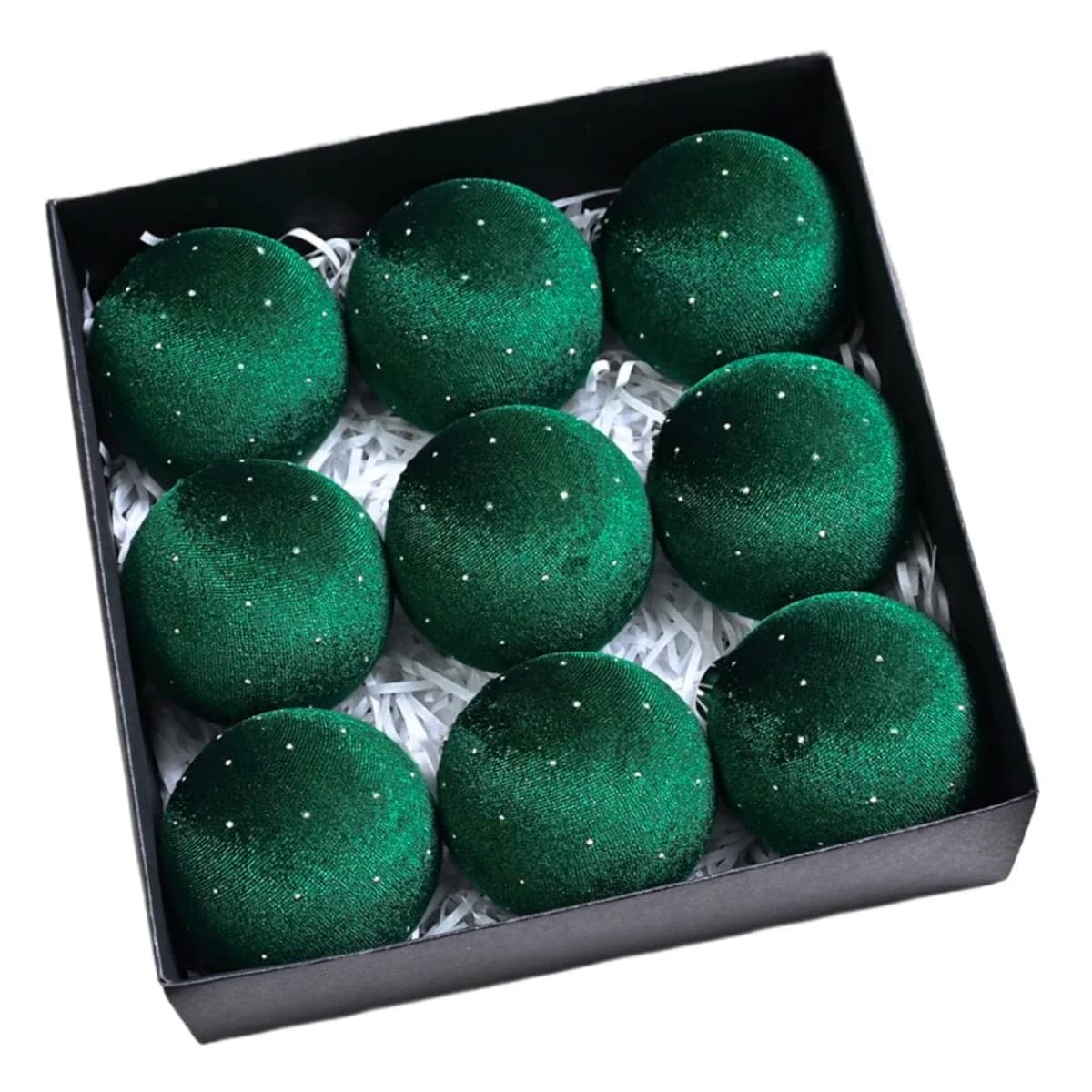 Velvet Christmas Ornaments Set of 9