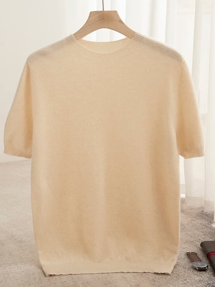 Men's Merino Wool Short Sleeve Sweater