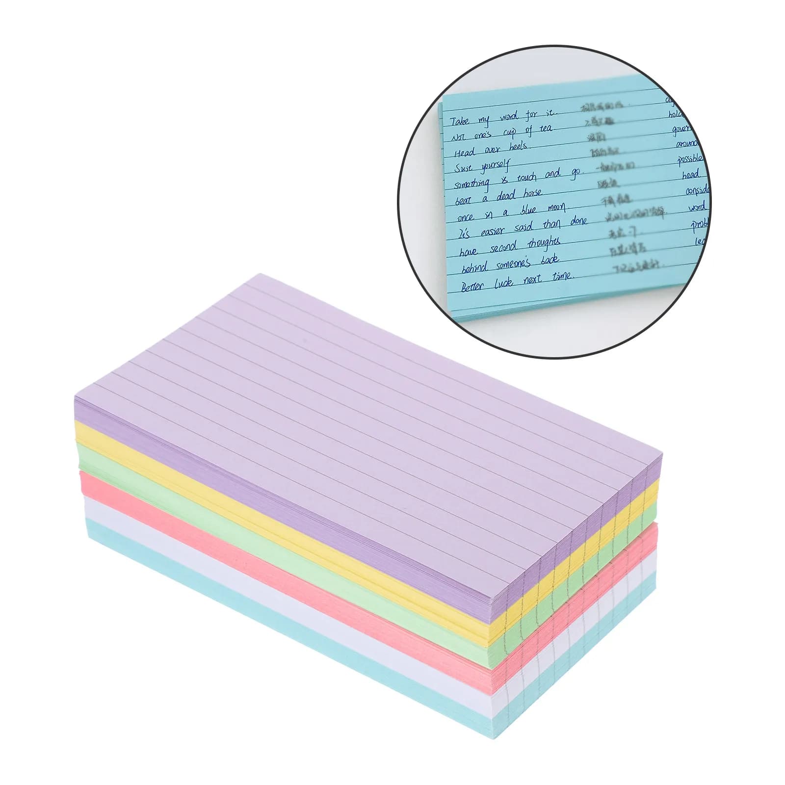 Colored Index Cards 300 Sheet Set Ruled Blank