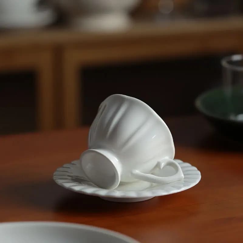 Vintage Ceramic Espresso Cup and Saucer