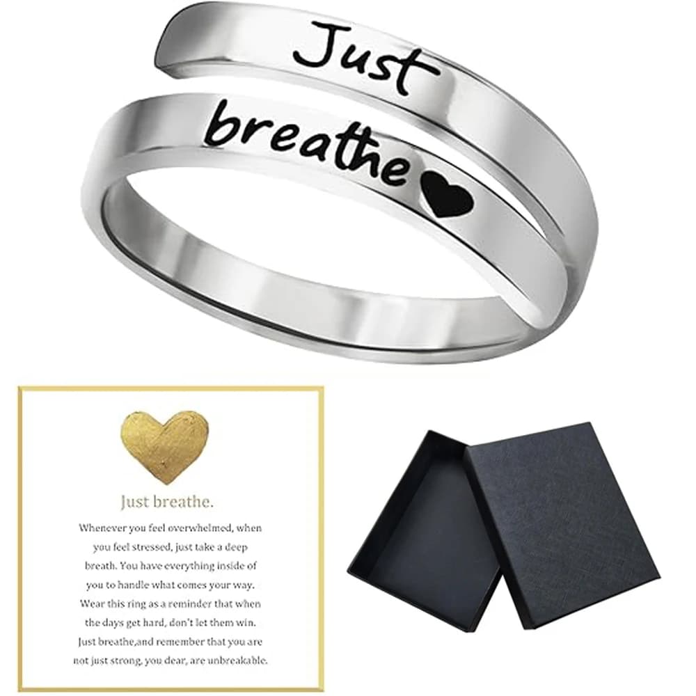 Just Breathe Heart Ring