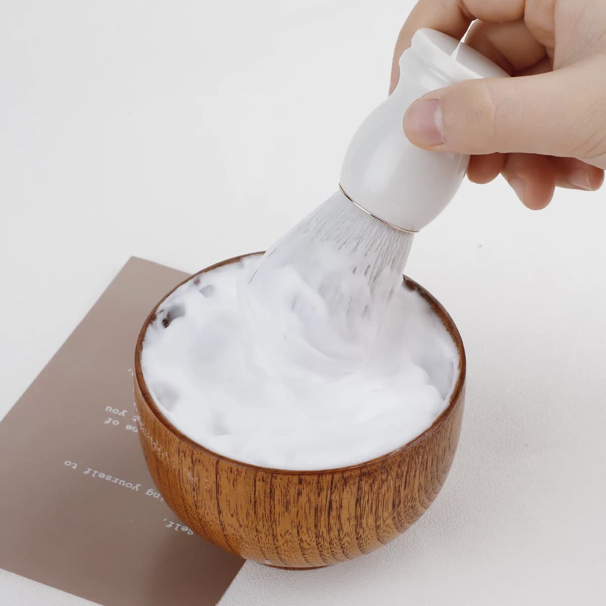 Beard Shaving Brush with Wooden Handle