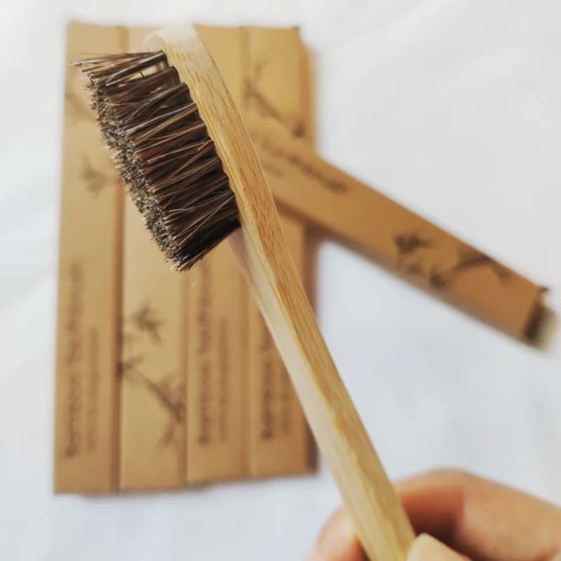 Bamboo Toothbrush with Natural Horse Bristles