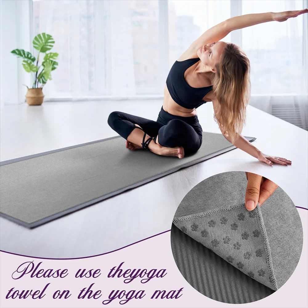 Yoga Towels, Hot and Spicy Yoga Mat Towels Featuring Grip Points to Absorb Sweat and Prevent Slipping, Suitable for Hot Yoga