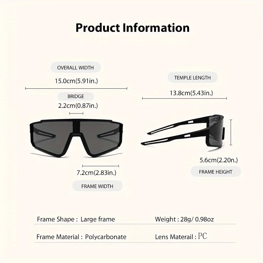 Men's Oversized Cycling Sunglasses Eyewear Bicycle Goggles Windproof Glasses Lens Road Riding Bike