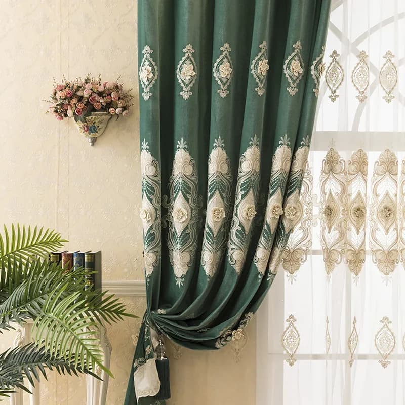 European Embroidered Curtains Panel