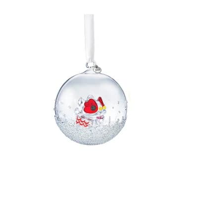 Crystal Glass Ball Ornament with Ribbon Hanger