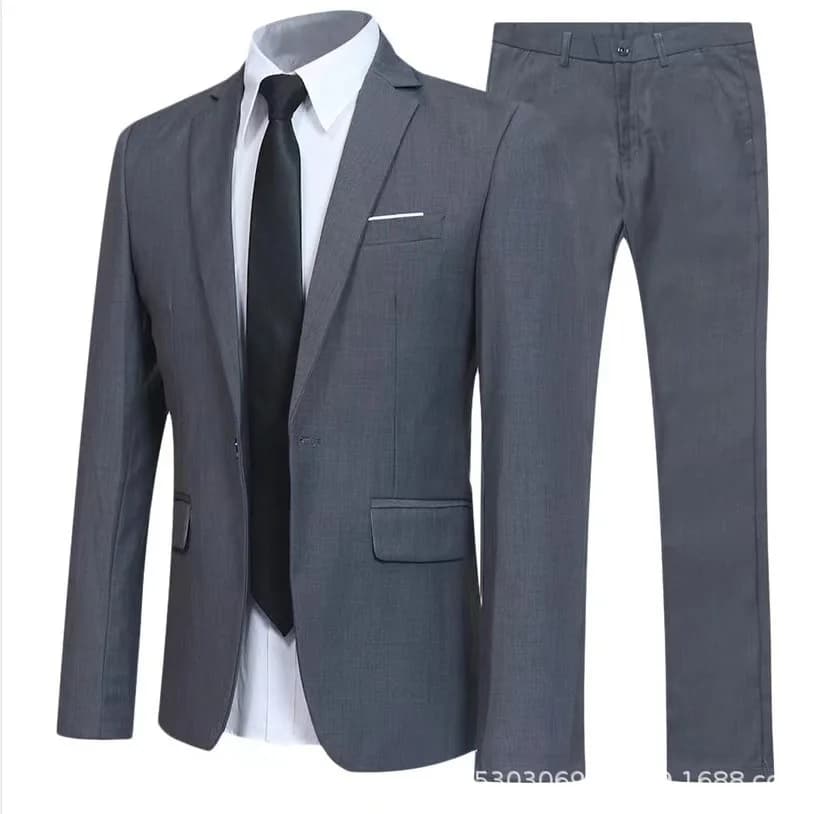 Men's Two-Piece Formal Suit Blazer and Trousers