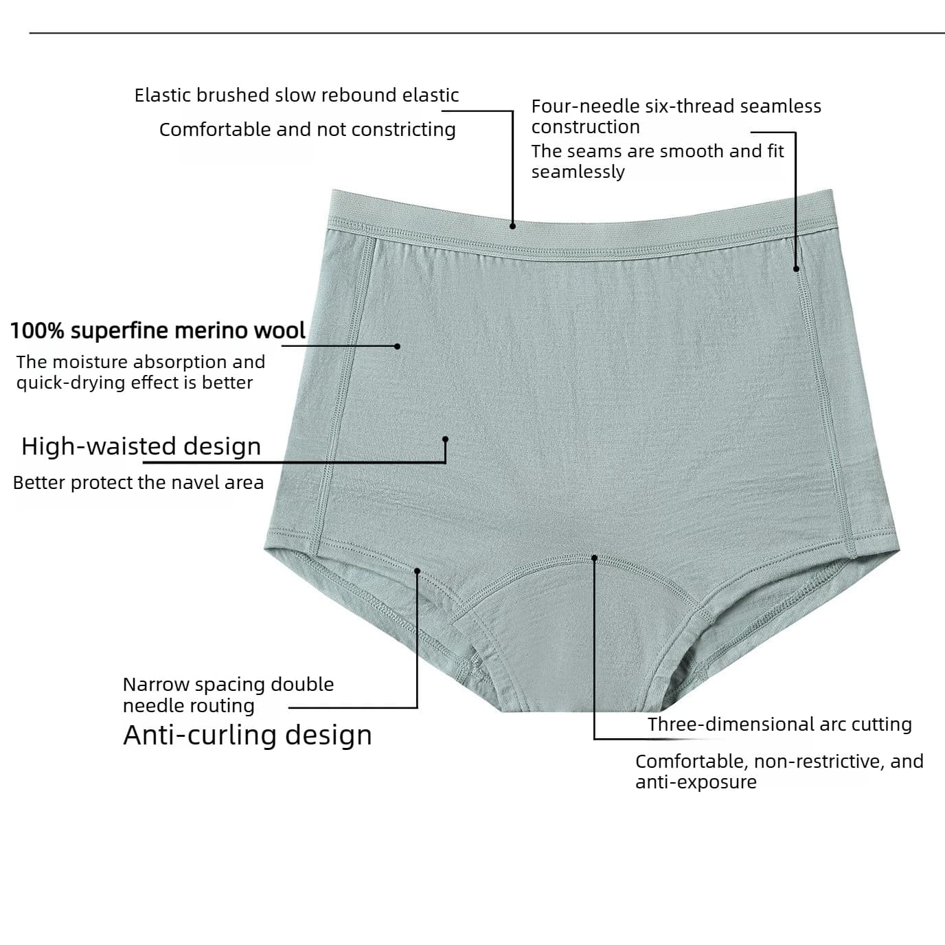 Merino Wool Boxer Brief Underwear for Women