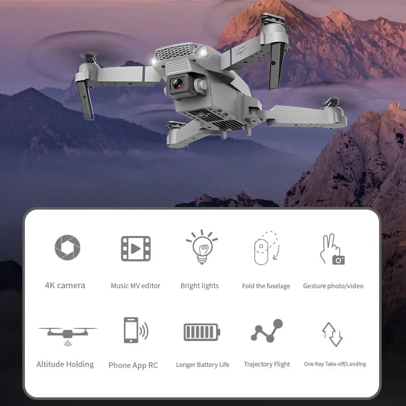 E88 Pro Foldable 4K WiFi FPV Quadcopter Drone