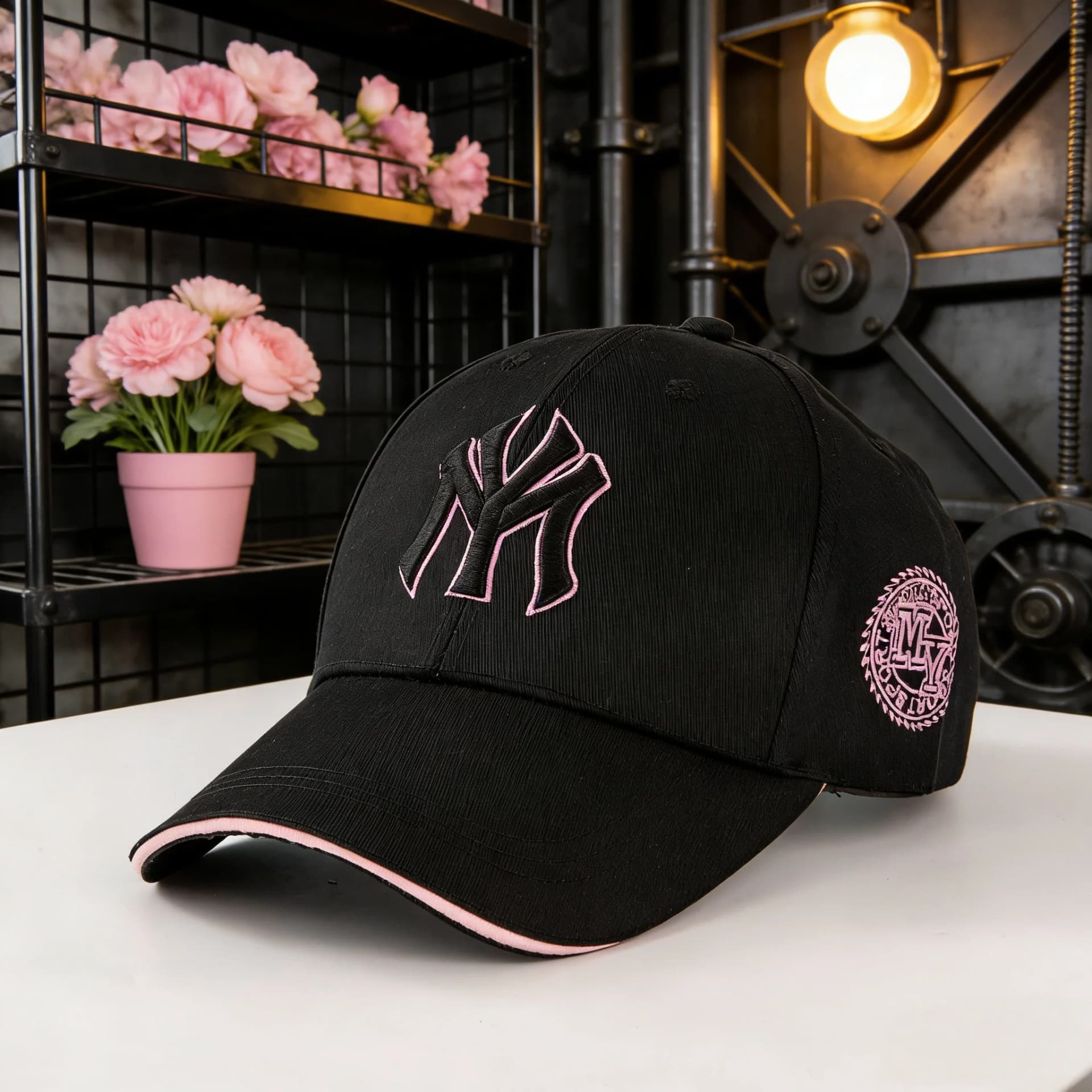 Classic Baseball Cap with Retro Badges