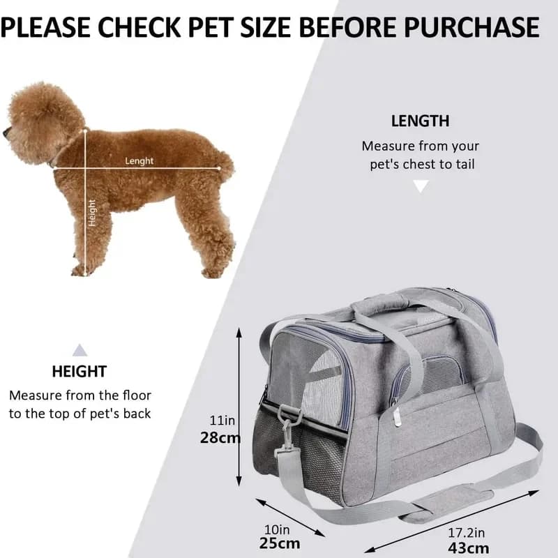 Soft-Sided Pet Carrier for Large And Medium Cats Dog Carriers for Big Medium Cats And Puppy Travel Comfortable Cage Free