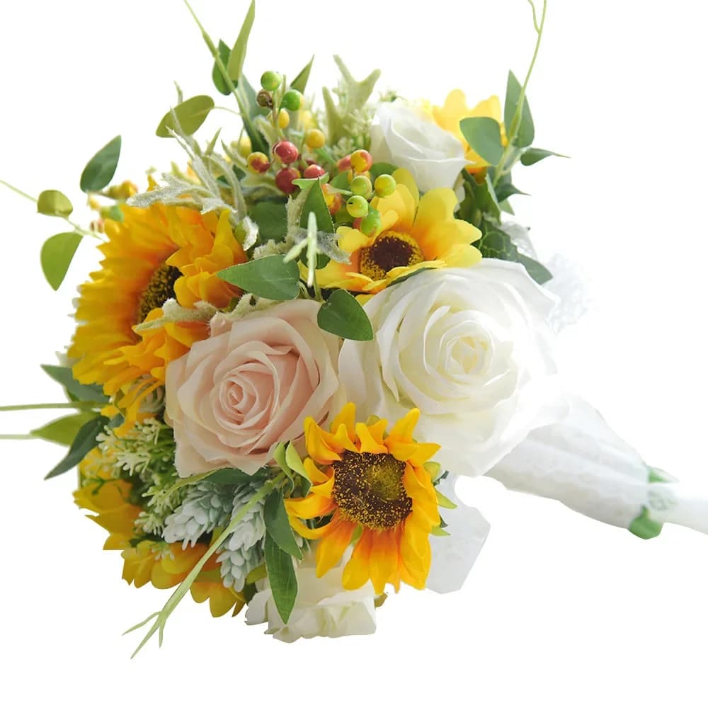 Sunflower Rose Bridal Bouquet