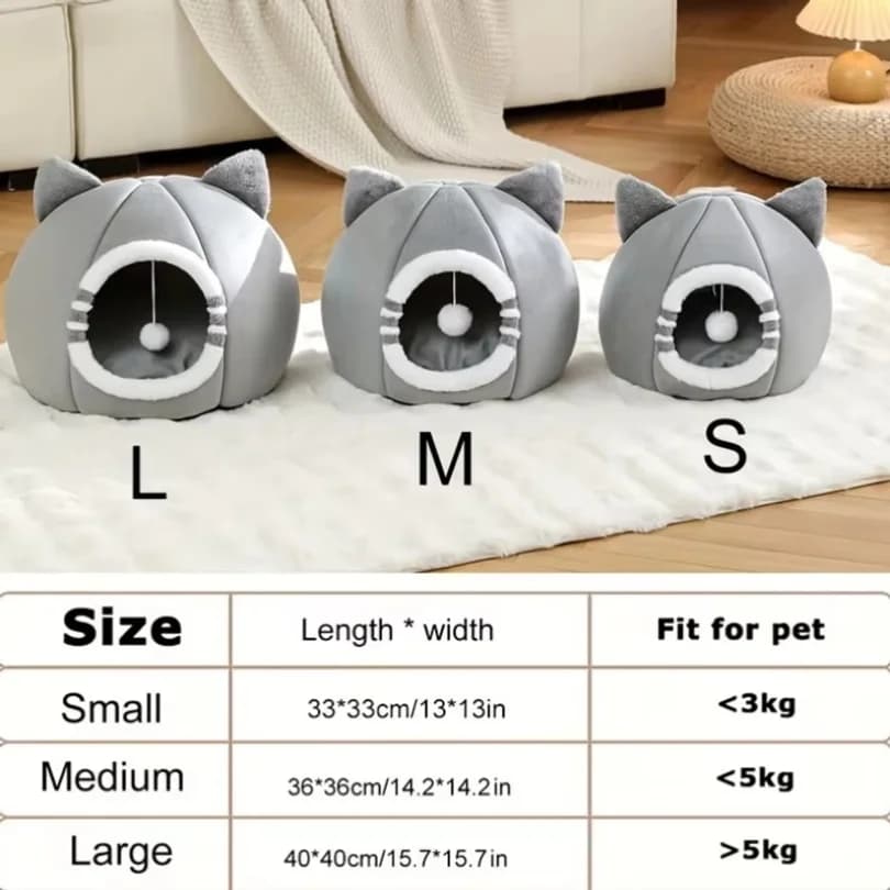 Cartoon Cat Cave Bed Pet Tent