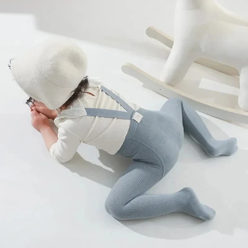 Cotton Elastic Suspender Tights for Girls