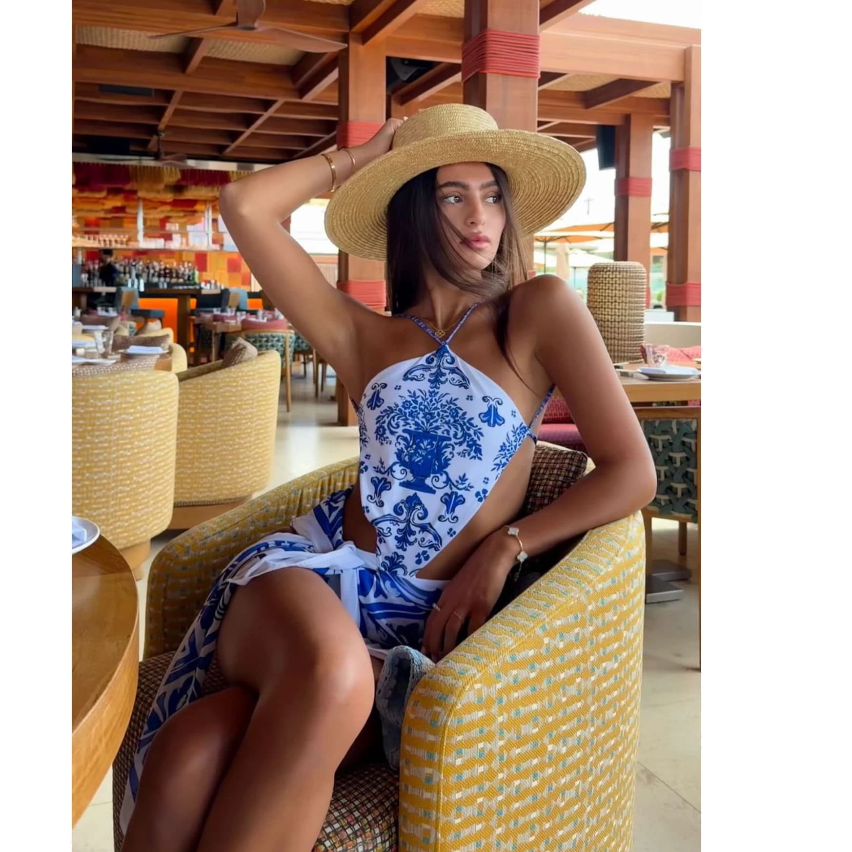 Women's Cut-Out Halter Swimsuit