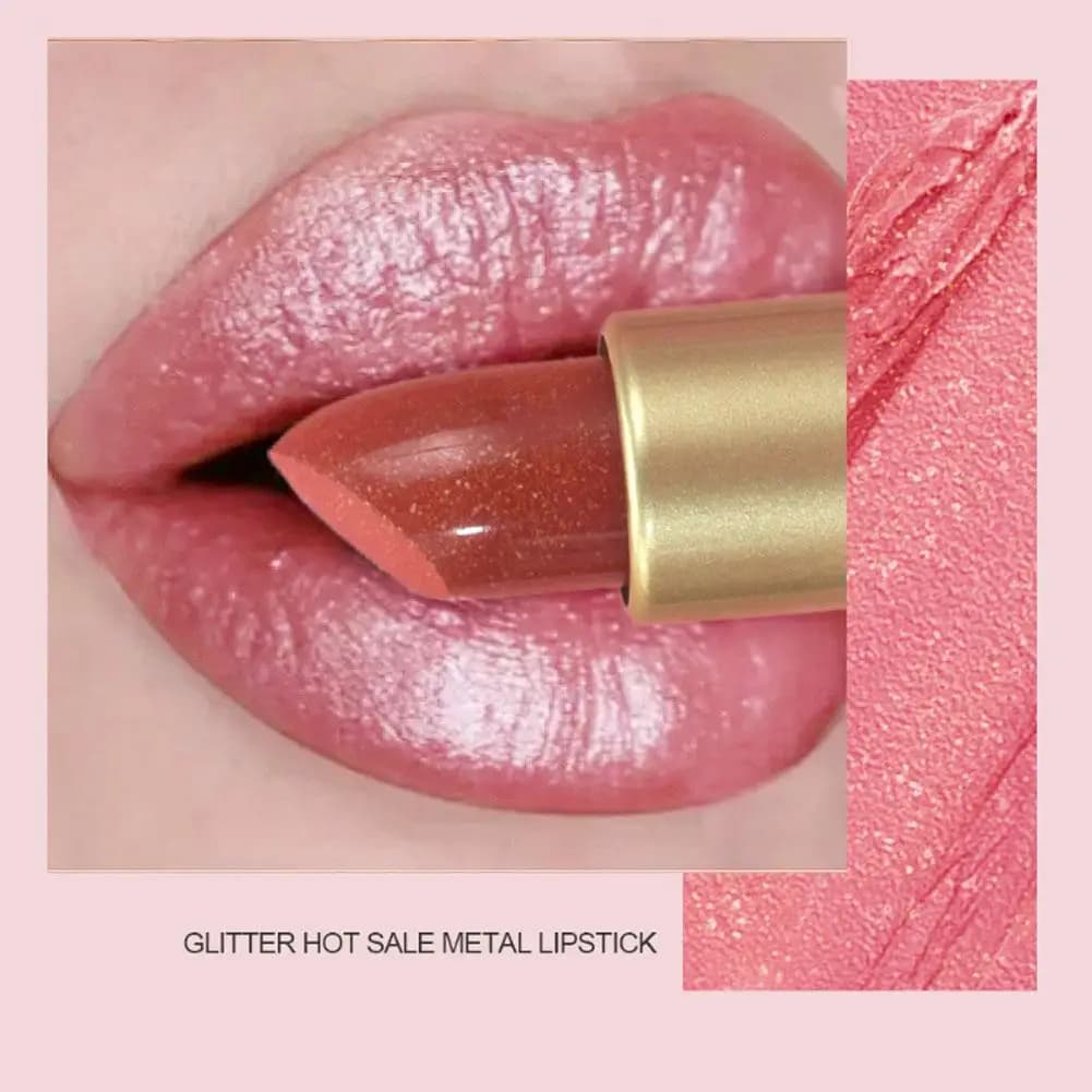 Glitter Lipstick in Nude Pink