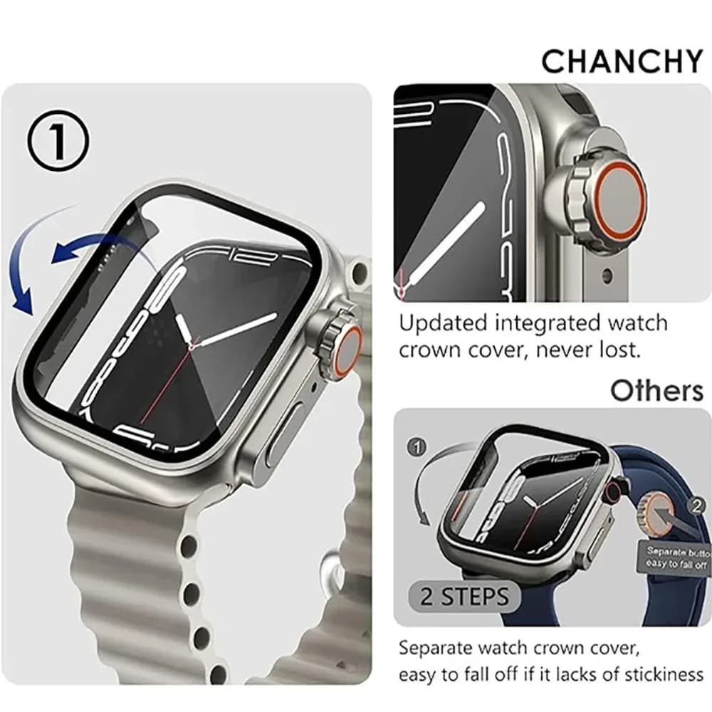 Screen Protector for Apple Watch Case 46mm 45mm 44mm 40mm 41mm 42mm Change To Ultra Hard Cover for iWatch 11 10 9 8 7 6 5 4 SE