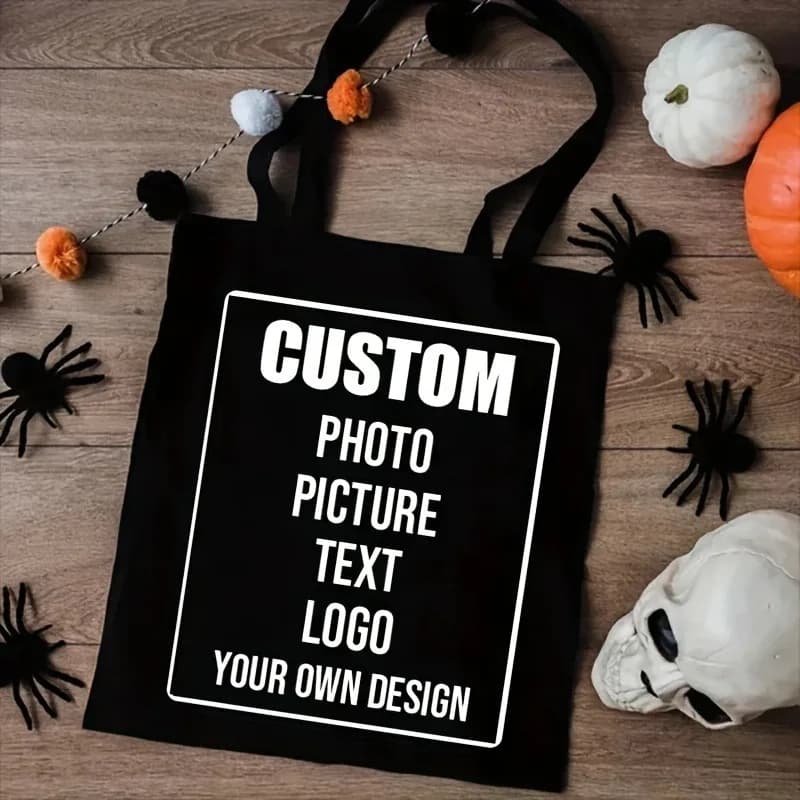 Personalized Fabric Photo Text Logo Tote Bag