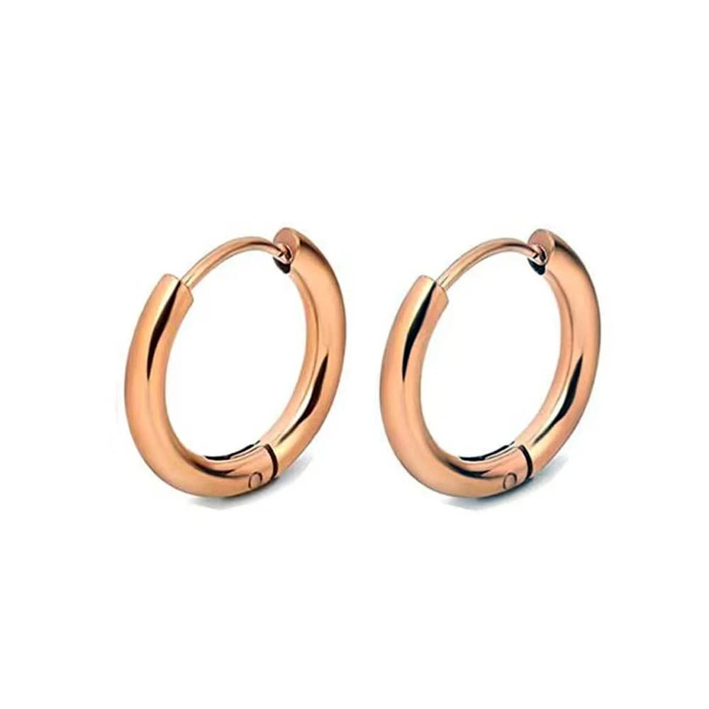 Stainless Steel Hoop Earrings Gold