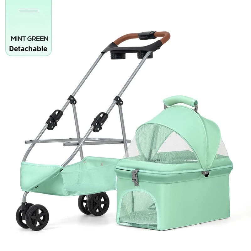 2025 New Pet Stroller,Three-wheel Pet Stroller,Lightweight,Two-way,Large Space,Detachable Basket,Foldable,High View,Breathable