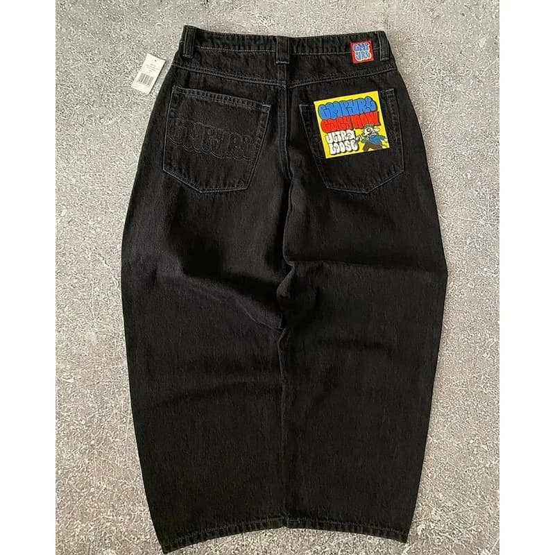 Women's High-Waist Straight-Leg Embroidered Denim